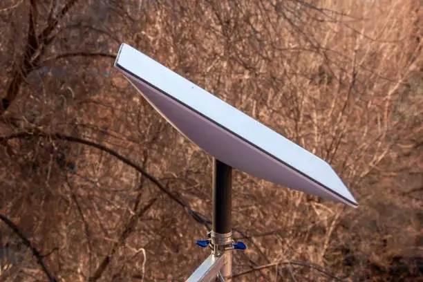 Starlink dish installed on a roof