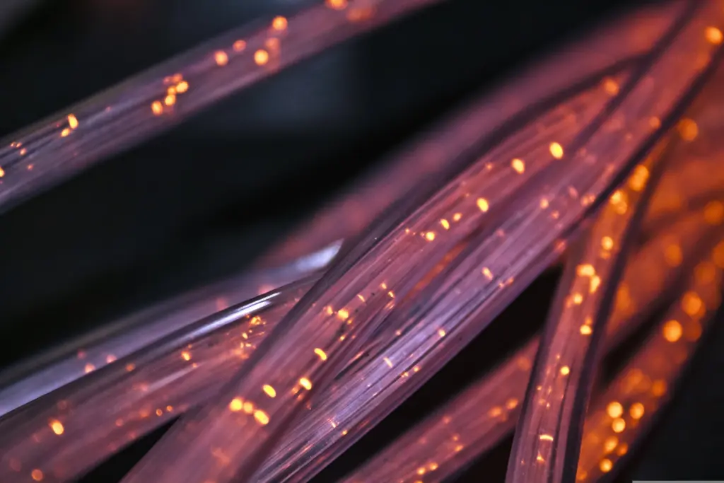 Fibre optic wires carrying light